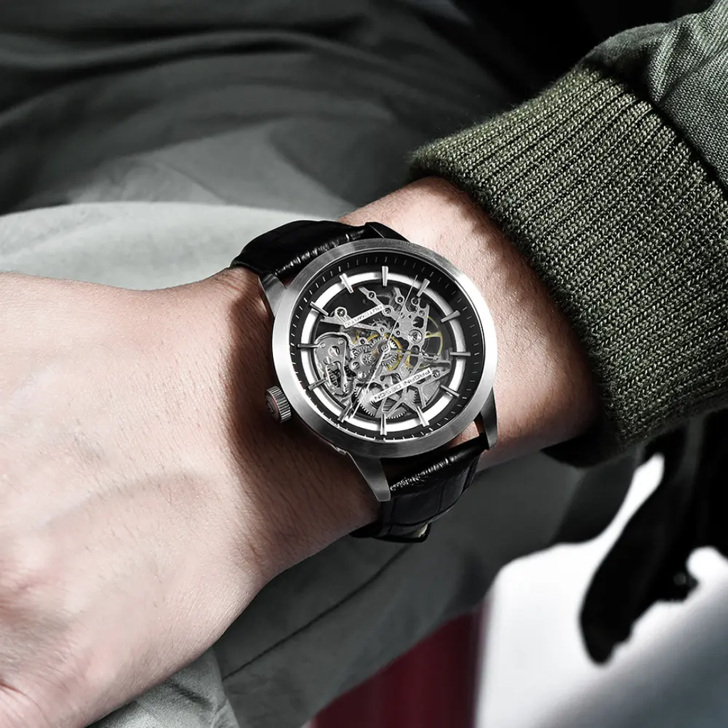 Pagani Design PD-1638 – Reloj Automático Skeleton para Hombre | Cristal de Zafiro y Correa de Cuero