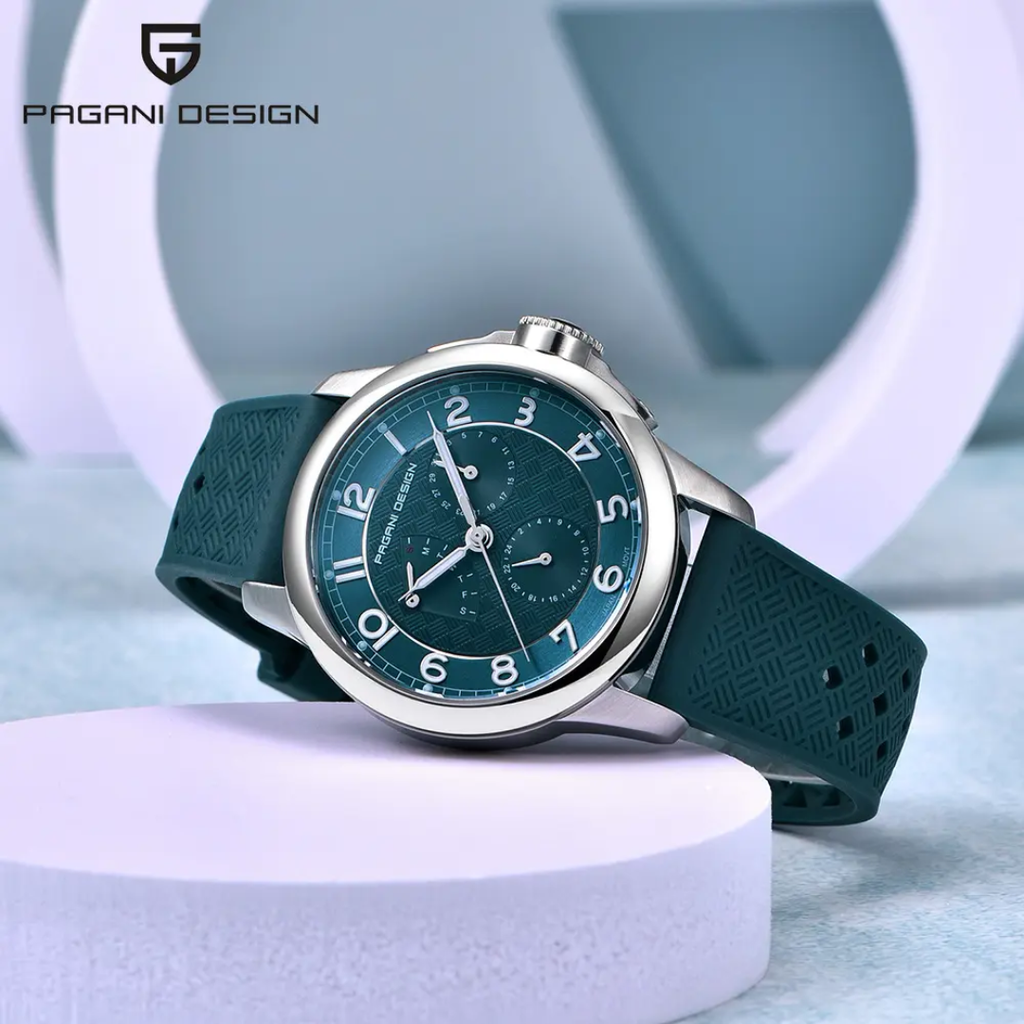 Pagani Design PD-1780 – Reloj Cronógrafo de Cuarzo para Hombre | Cristal de Zafiro y Correa de Silicona
