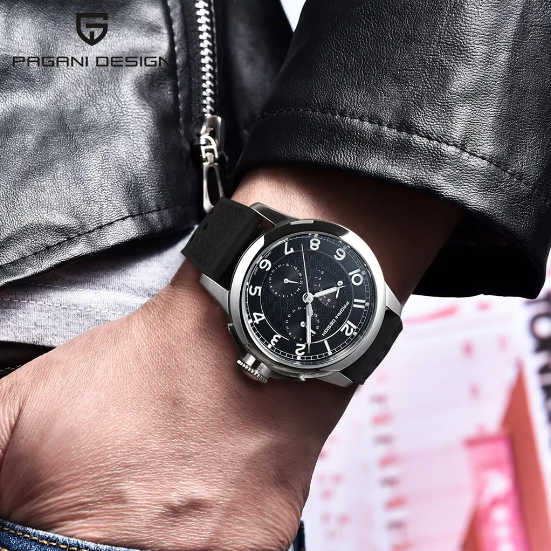 Pagani Design PD-1780 – Reloj Cronógrafo de Cuarzo para Hombre | Cristal de Zafiro y Correa de Silicona