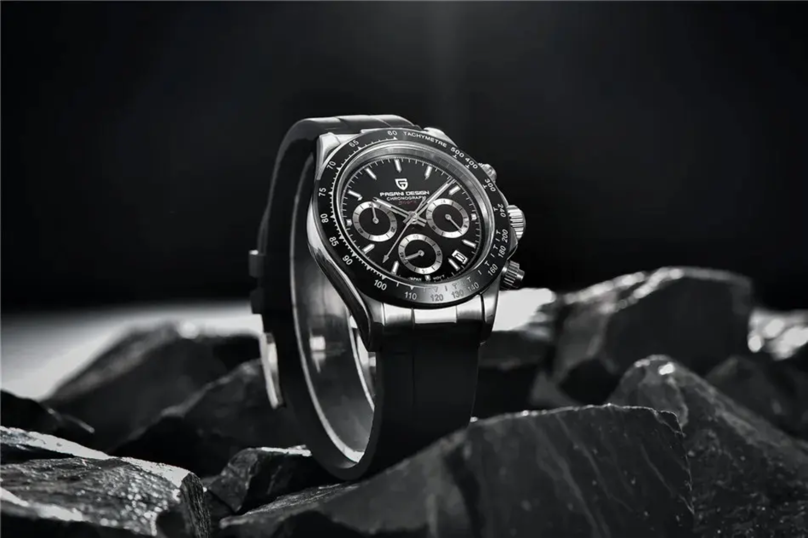 Pagani Design PD-1664 – Reloj Cronógrafo Seiko VK63 para Hombre | Cristal de Zafiro y Correa de Silicona