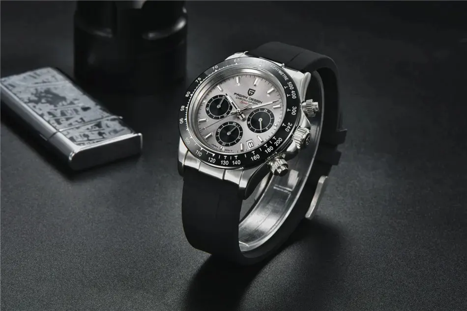 Pagani Design PD-1664 – Reloj Cronógrafo Seiko VK63 para Hombre | Cristal de Zafiro y Correa de Silicona