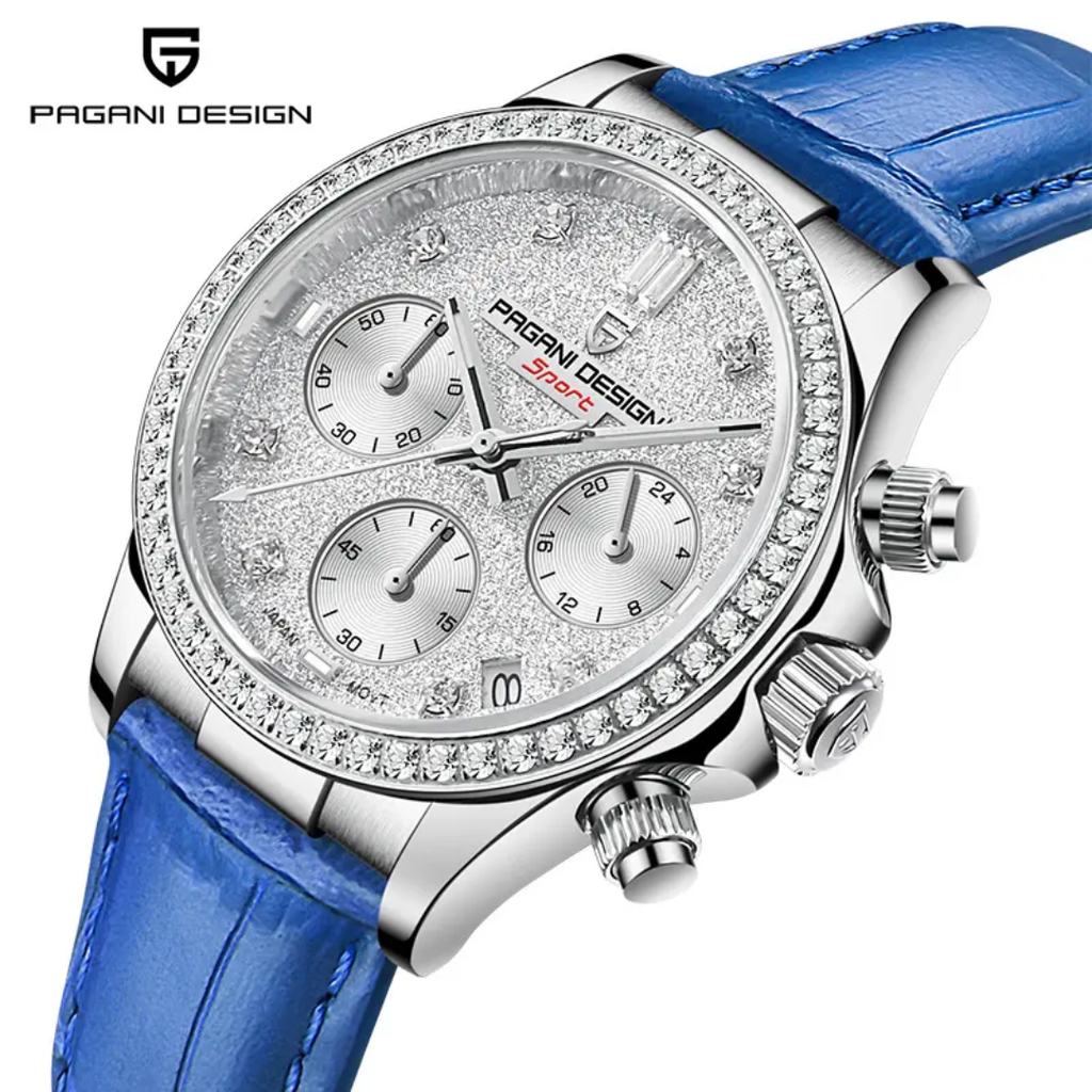Pagani Design PD-1730 – Reloj de Cuarzo para Mujer | Cristal de Zafiro, Correa de Cuero y 10 Bar