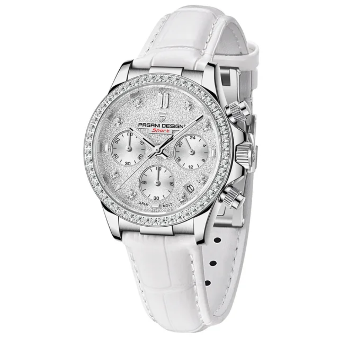 Pagani Design PD-1730 – Reloj de Cuarzo para Mujer | Cristal de Zafiro, Correa de Cuero y 10 Bar