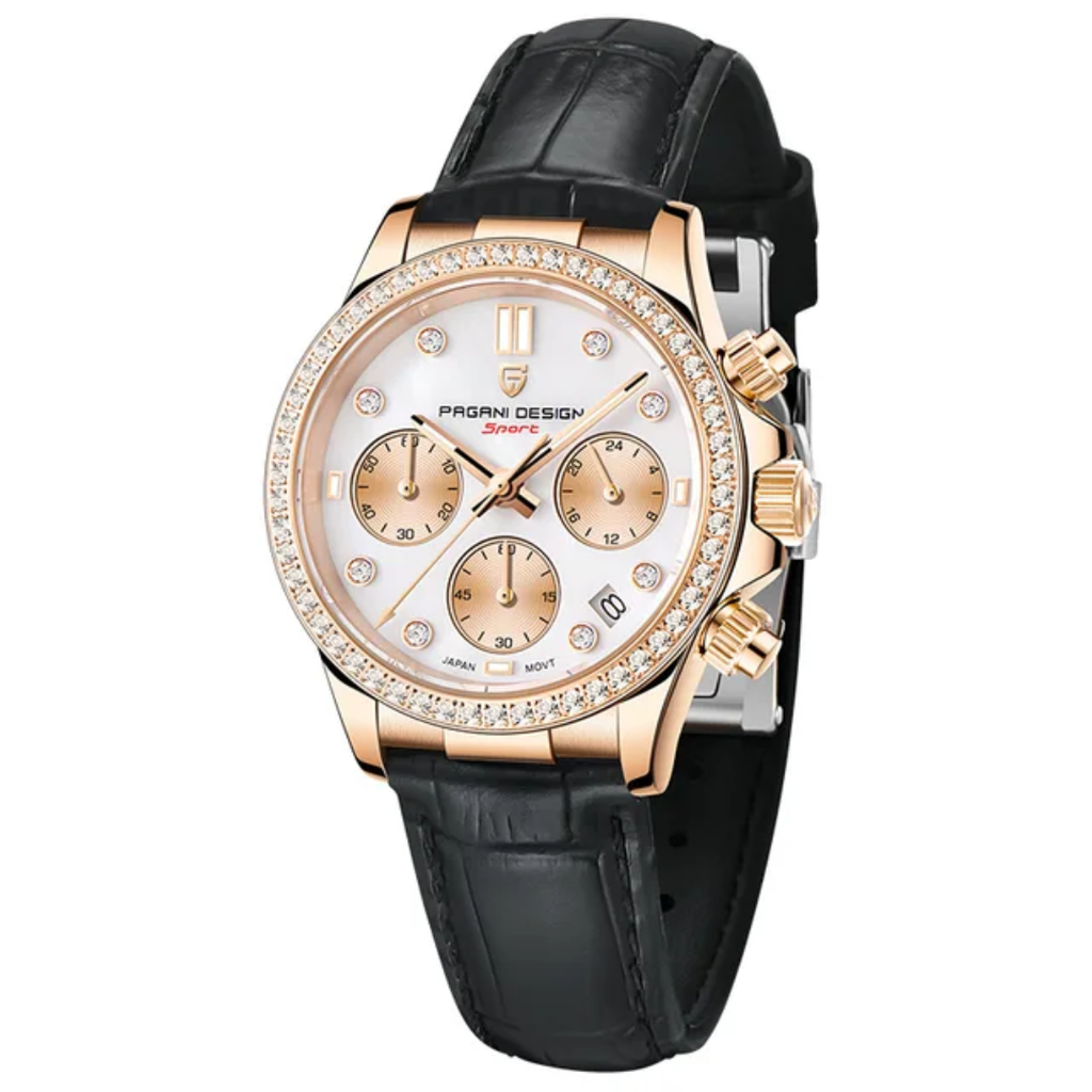Pagani Design PD-1730 – Reloj de Cuarzo para Mujer | Cristal de Zafiro, Correa de Cuero y 10 Bar