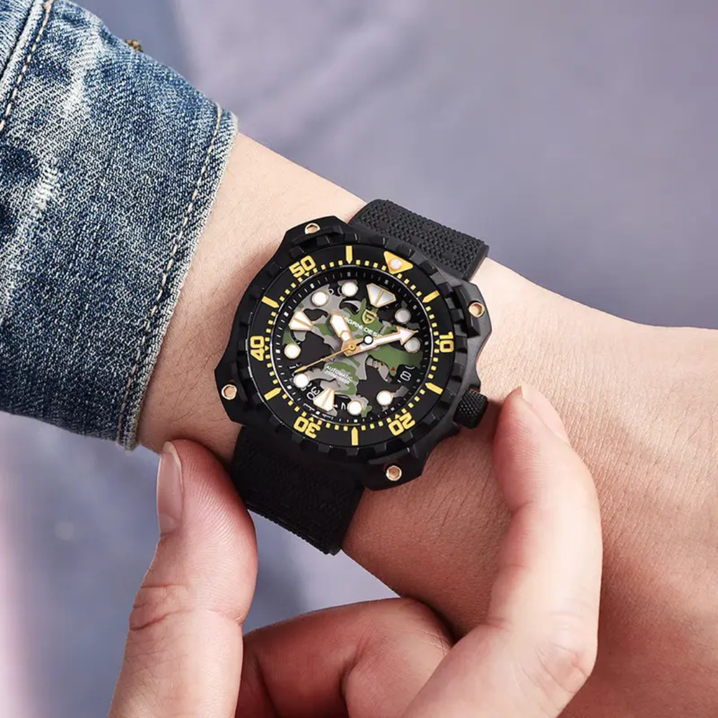 Pagani Design PD-YN009 – Reloj Automático NH35 para Hombre | Correa de Caucho y Resistencia 20 Bar