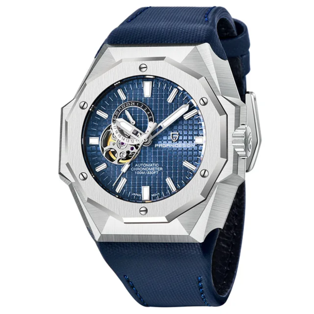 Reloj Pagani Design PD-YS010 gran esfera 50mm estilo buzo cristal de zafiro correa de cuero resistente al agua 10 Bar