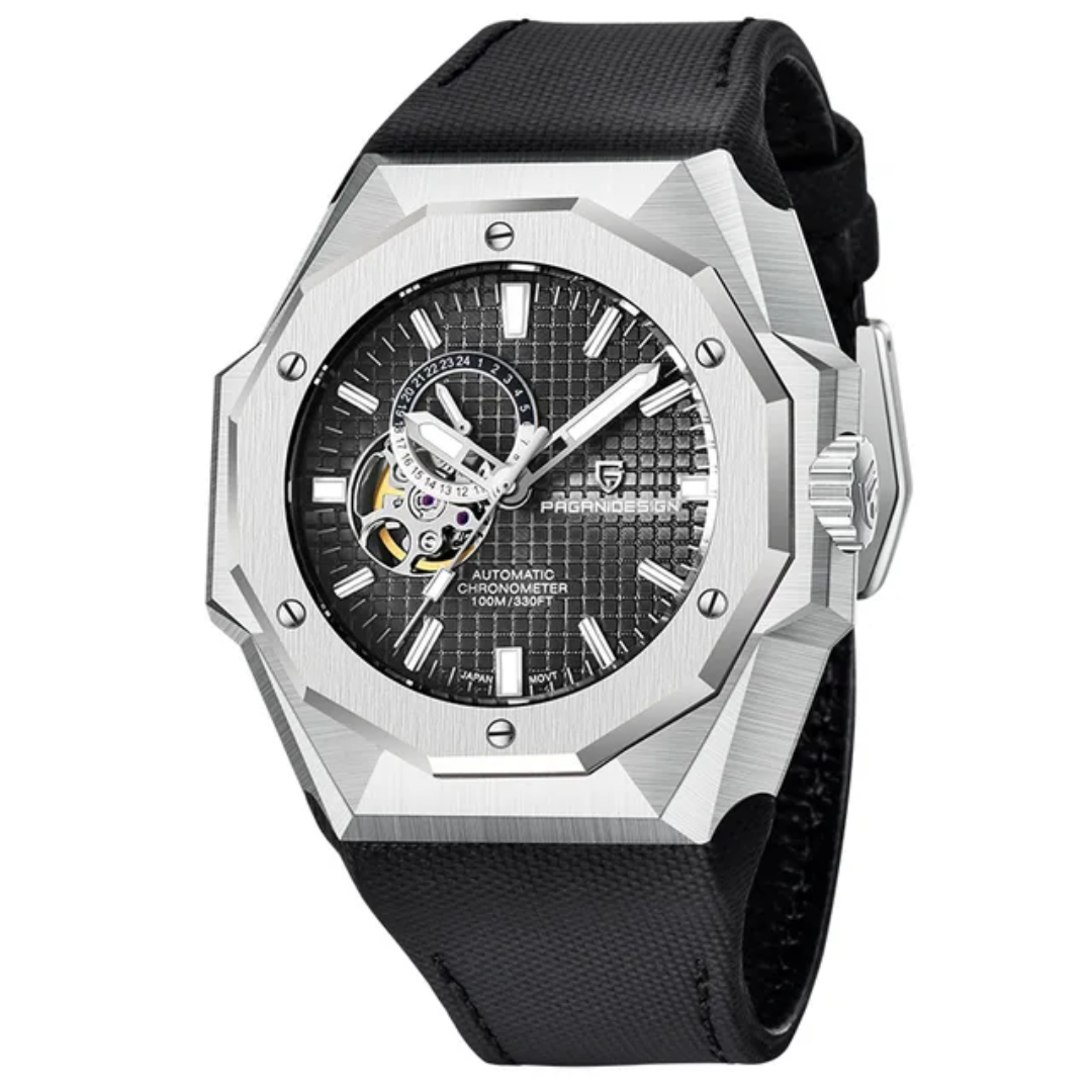 Reloj Pagani Design PD-YS010 gran esfera 50mm estilo buzo cristal de zafiro correa de cuero resistente al agua 10 Bar