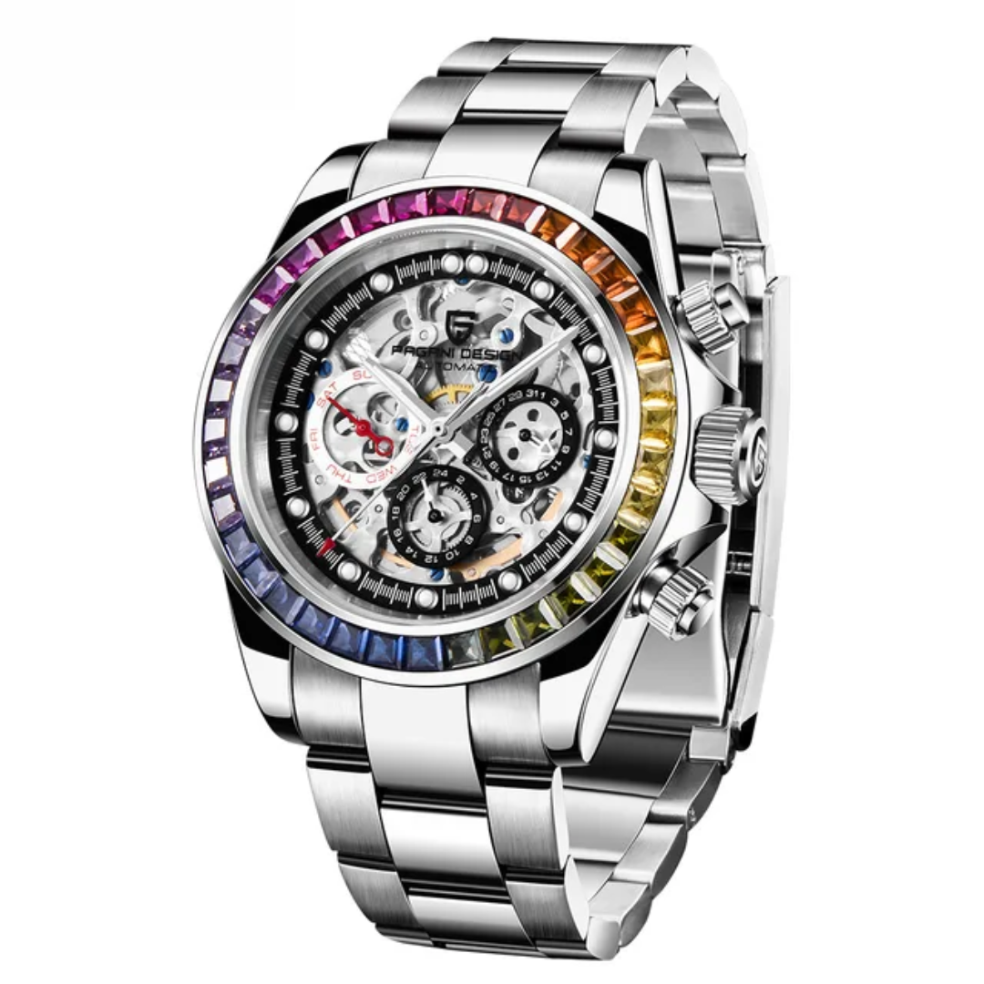 Reloj Pagani Design PD-1653 cronómetro estilo buzo hombre cristal de zafiro correa silicona resistente al agua 10 Bar