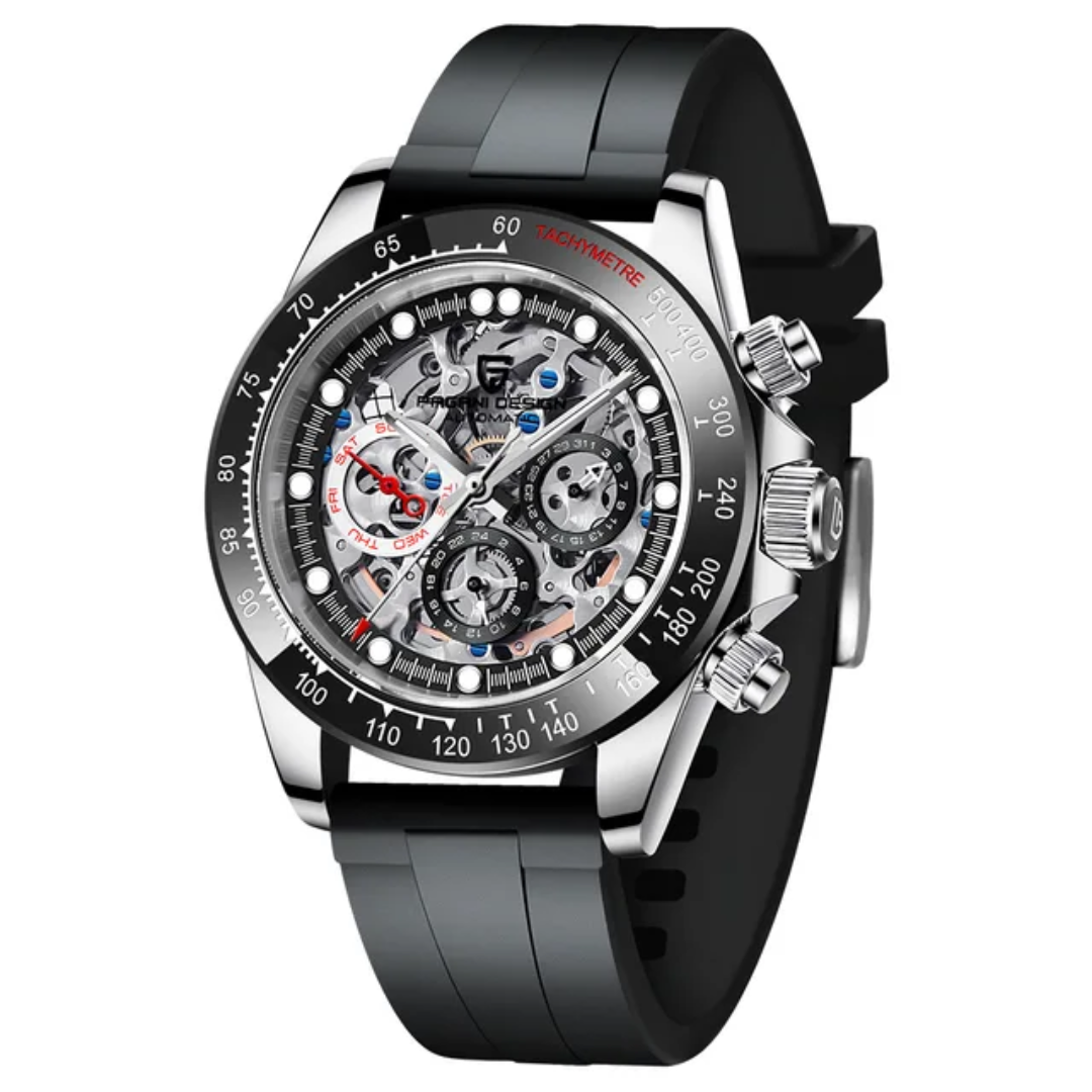 Reloj Pagani Design PD-1653 cronómetro estilo buzo hombre cristal de zafiro correa silicona resistente al agua 10 Bar