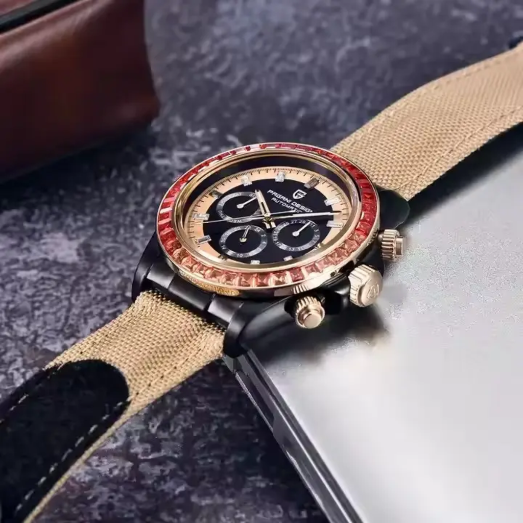 Pagani Design PD-1732 – Reloj Automático con Cronógrafo para Hombre | Diamantes Arcoíris y Cristal de Zafiro