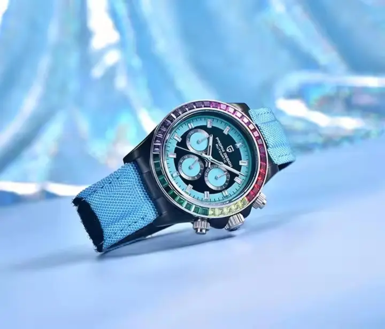 Pagani Design PD-1732 – Reloj Automático con Cronógrafo para Hombre | Diamantes Arcoíris y Cristal de Zafiro