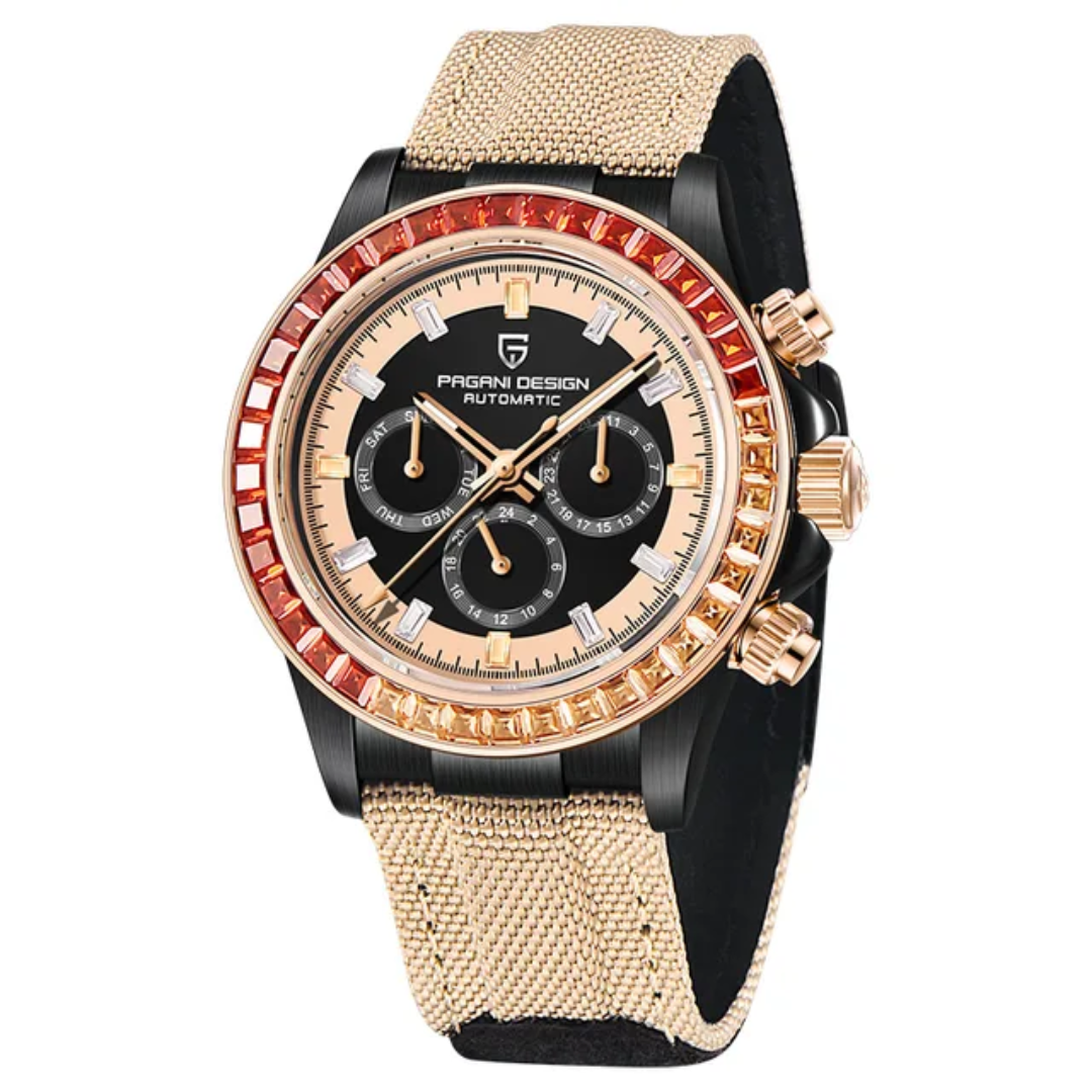 Reloj Pagani Design PD-1732 automático hombre cristal de zafiro correa de cuero esfera 40mm resistente al agua 10 Bar edición limitada 