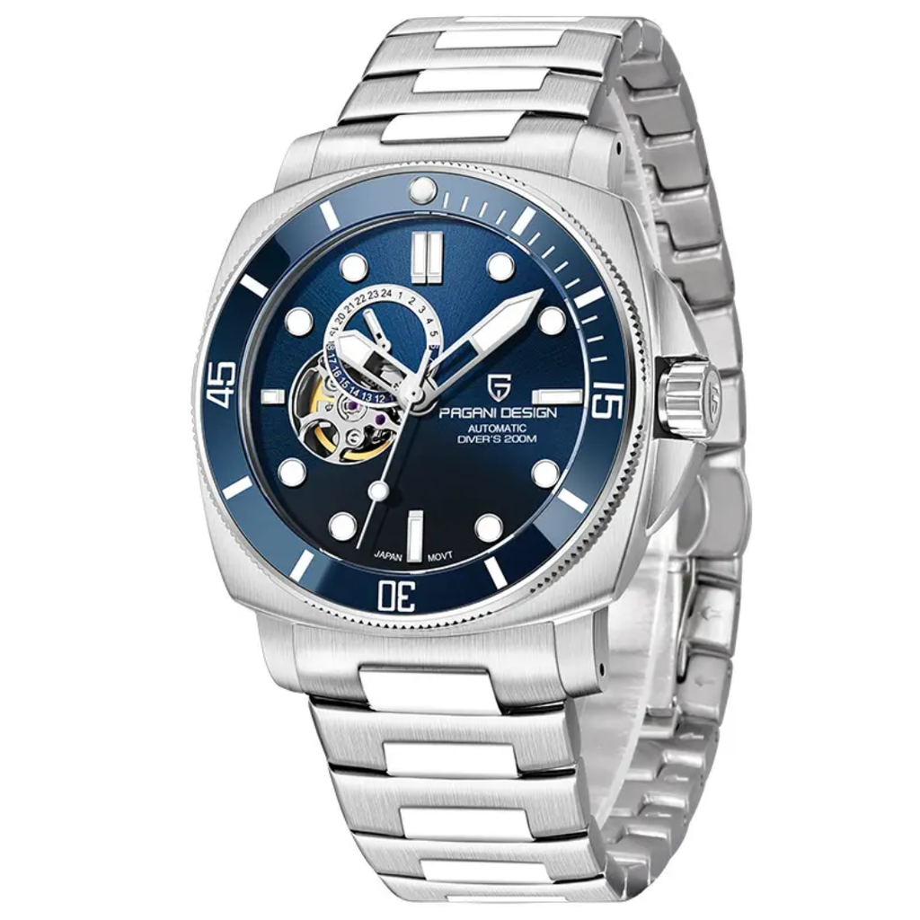 Reloj Pagani Design PD-1736 hombre estilo buzo cristal de zafiro acero inoxidable esfera 43mm resistente al agua 10 Bar 