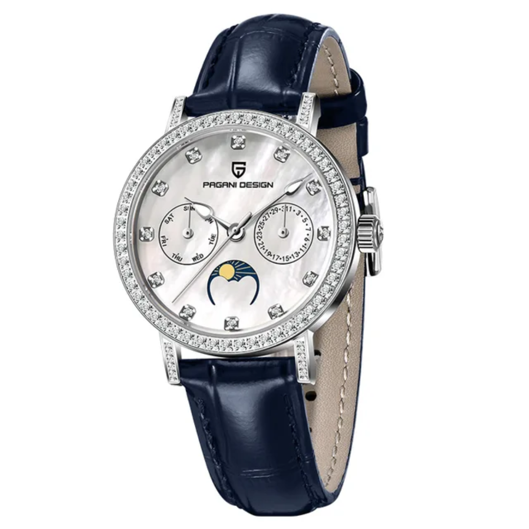 Reloj Pagani Design PD-1789 mujer cuarzo cristal de zafiro correa de cuero esfera 33mm edición limitada