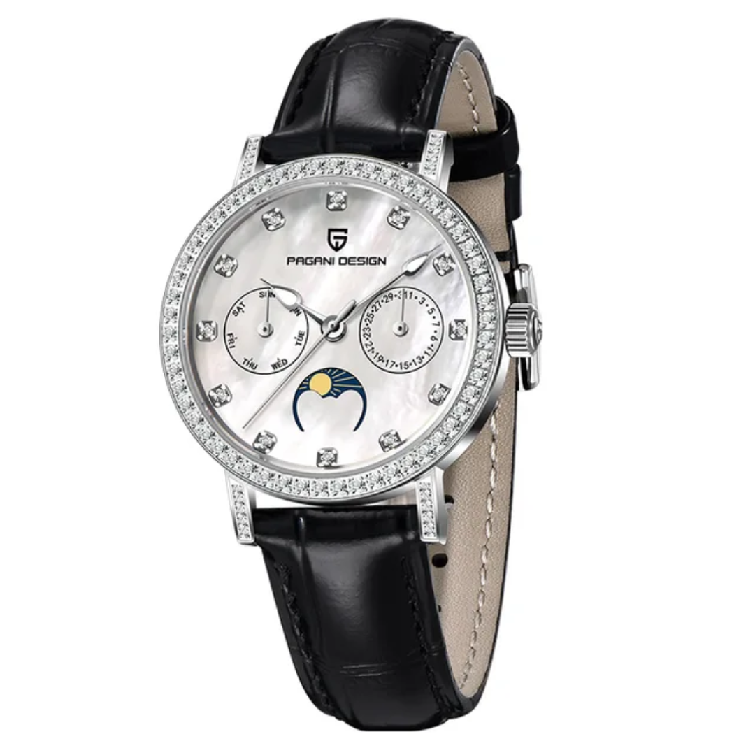 Reloj Pagani Design PD-1789 mujer cuarzo cristal de zafiro correa de cuero esfera 33mm edición limitada