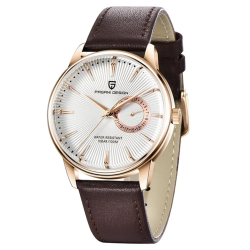 Reloj Pagani Design PD-1654 cuarzo hombre deportivo correa de cuero esfera 40mm resistente al agua 10 Bar edición limitada