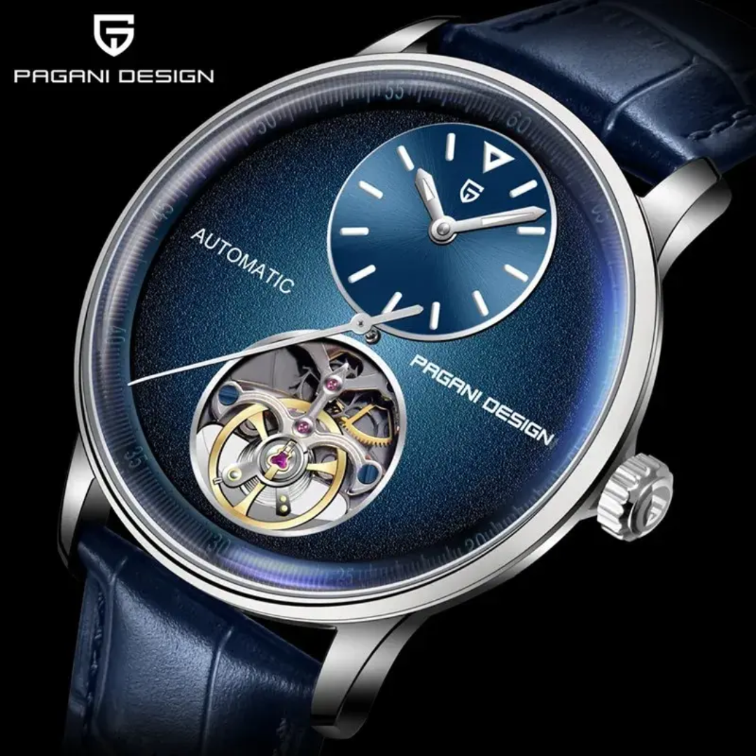 Pagani Design PD-1796 – Reloj Automático Open Heart para Hombre | Cristal de Zafiro y Acero Inoxidable