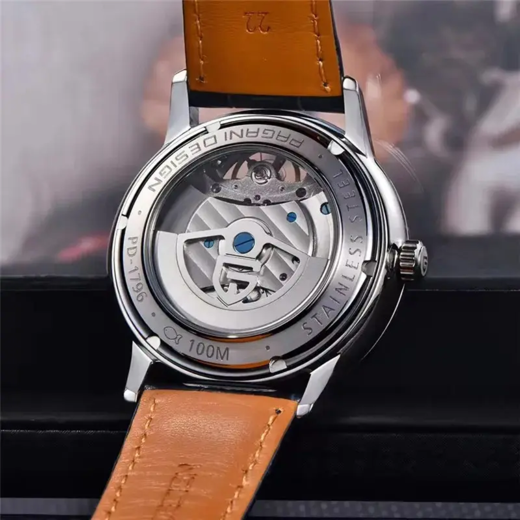 Pagani Design PD-1796 – Reloj Automático Open Heart para Hombre | Cristal de Zafiro y Acero Inoxidable