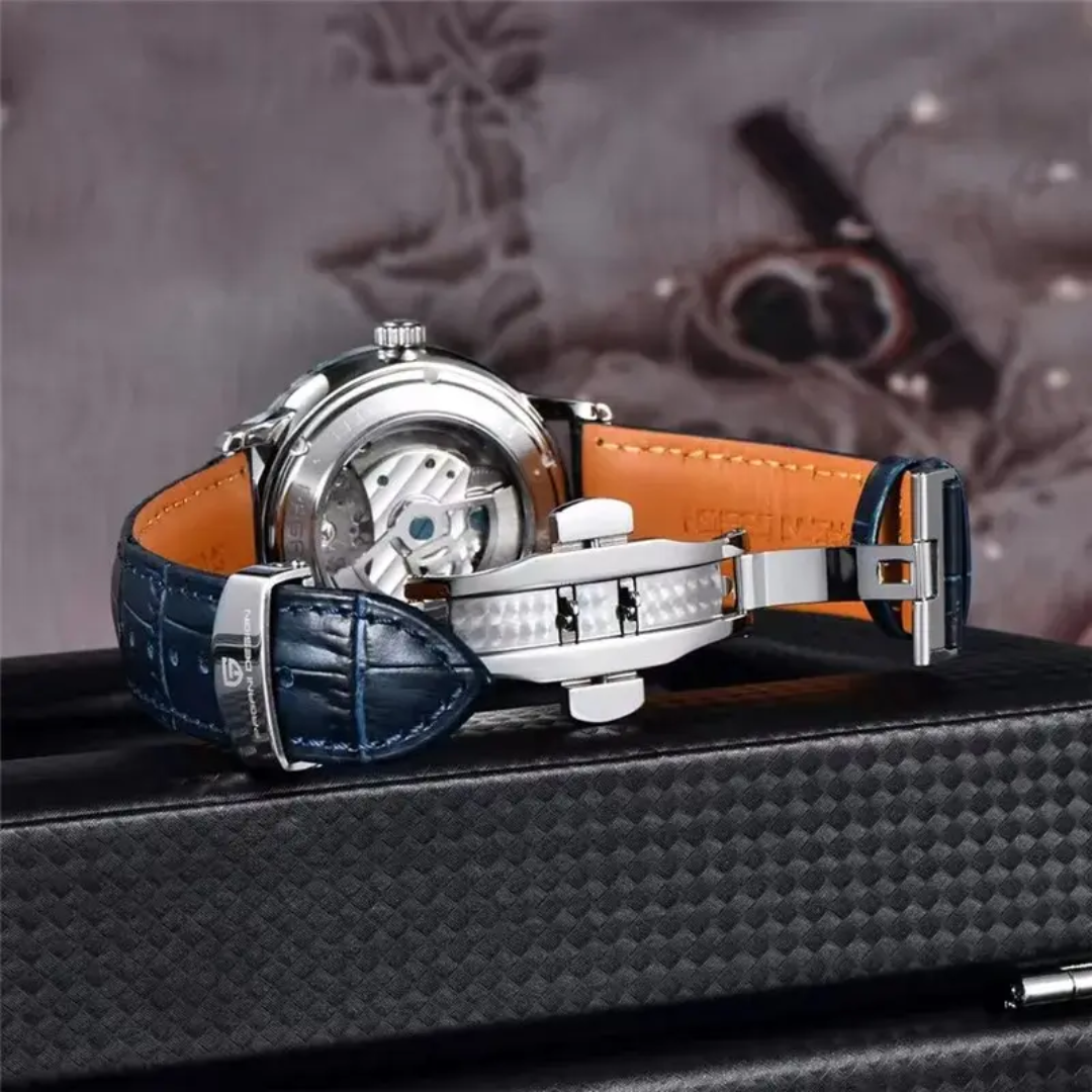 Pagani Design PD-1796 – Reloj Automático Open Heart para Hombre | Cristal de Zafiro y Acero Inoxidable