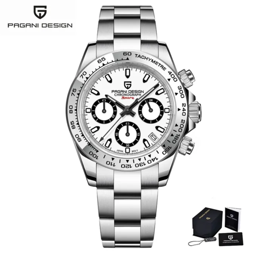 Pagani Design PD-1727 – Reloj Cronógrafo de Cuarzo para Hombre | Acero Inoxidable y Cristal de Zafiro