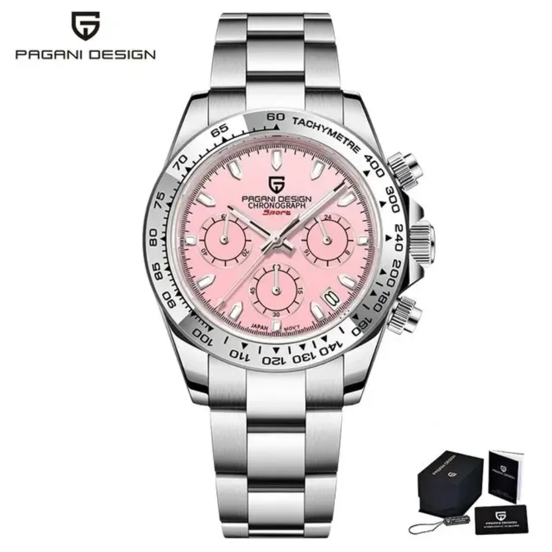 Pagani Design PD-1727 – Reloj Cronógrafo de Cuarzo para Hombre | Acero Inoxidable y Cristal de Zafiro