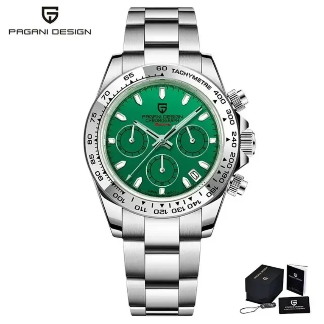 Pagani Design PD-1727 – Reloj Cronógrafo de Cuarzo para Hombre | Acero Inoxidable y Cristal de Zafiro