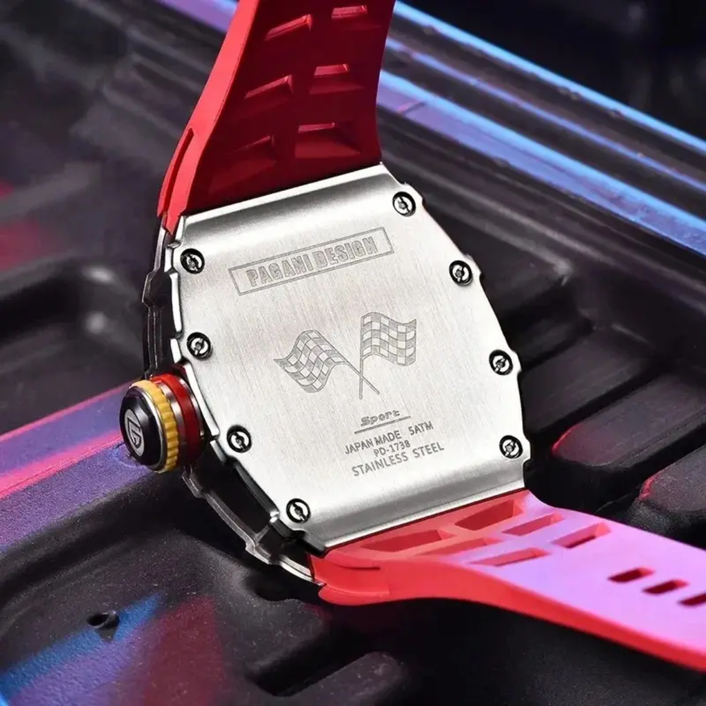 Pagani Design PD-1738 – Reloj de Cuarzo para Hombre | Caja Tonneau, Cristal Zafiro y Correa de Caucho