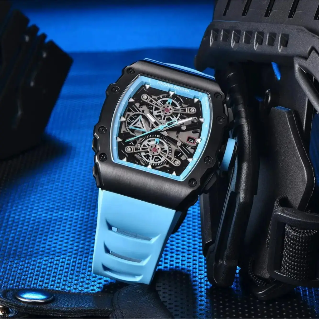 Pagani Design PD-YS011 reloj cronógrafo cuarzo hombre - correa caucho resistente al agua 10 bar