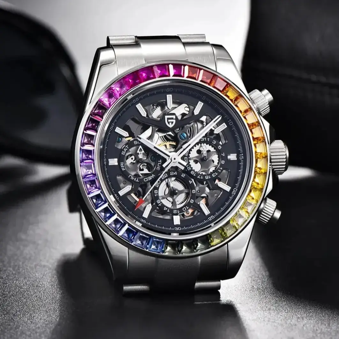 Pagani Design PD-1777 | Automático Skeleton | Cristal Zafiro | 10 Bar