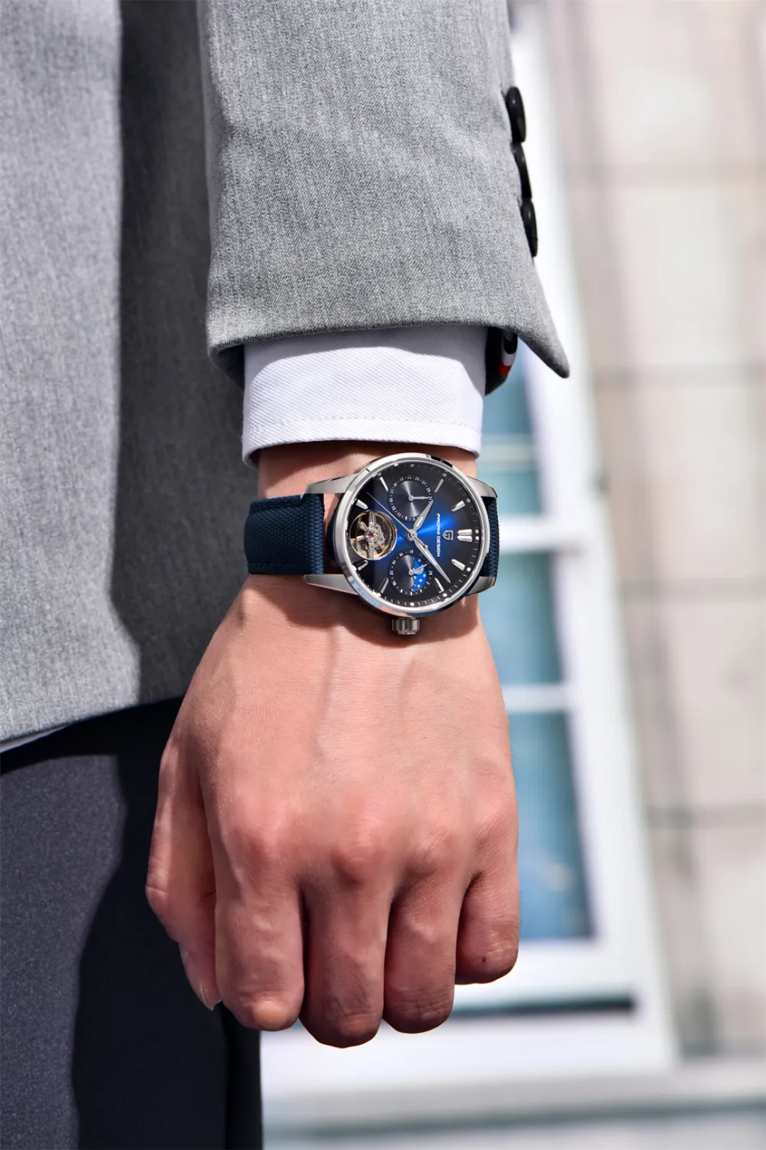 Pagani Design PD-YS021 | Automático Tourbillon | Fase Lunar | Cristal Zafiro | 10 Bar